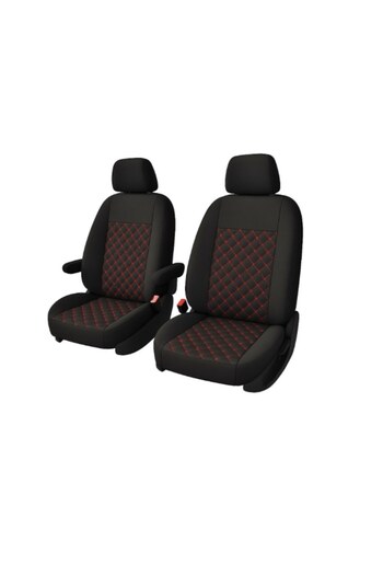 ideal STORE Universal Car Seat Covers idealSTORE 9 Pieces, Split Rear Bench, Durable Textile Material, Red and B