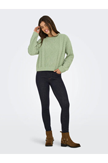 ONLY Onlelly Life Ls Cable O-Neck Cc Knt Women's Knitted Patterned Sweater 15351234