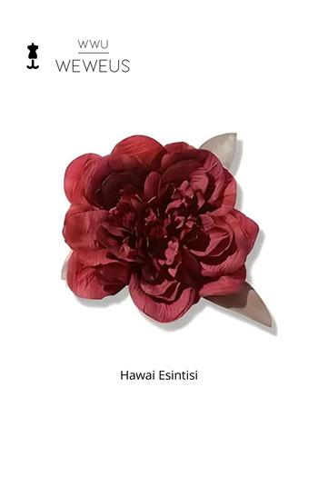 Weweus Cataramă premium cu flori de culoare burgundă în stil hawaian pentru femei
