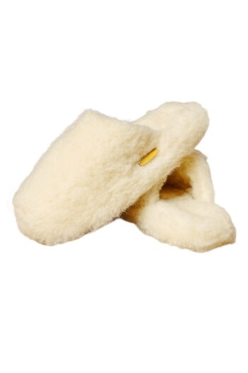 OEM Men's House Slippers Made from Pure Wool, 100% , Size 42-45 EU, White