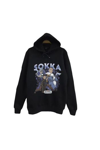 fame-stoned Avatar The Last Airbender Sokka με στάμπα 100% βαμβακερό Unisex μαύρο φούτερ με κουκούλα