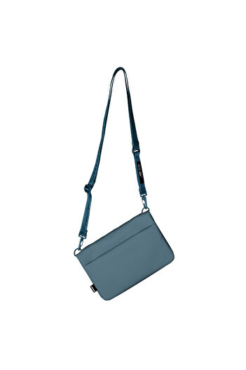 Skinarma Satchel Juno Patterned Nylon Scout Accessory Bag with Wrist Strap Blue