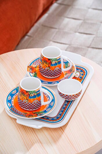 ACAR Harvest Coffee Cup Set for 2 People with Tray - 100 ml