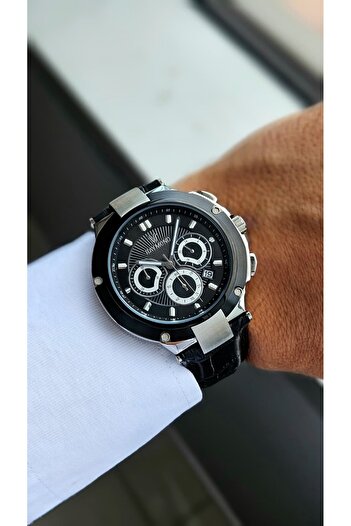 Raymond Rym-83003 Quartz Men's Wristwatch - Japanese Mechanism - Steel Case and Leather Strap - 2 Year Warranty