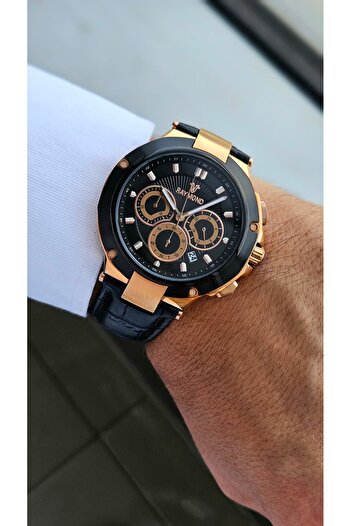 Raymond Rym-83003 Quartz Men's Wristwatch - Japanese Mechanism - Steel Case and Leather Strap - 2 Year Warranty