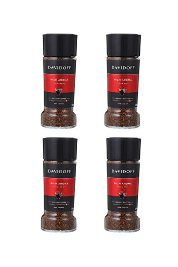Davidoff Rich Aroma – Bundle of 4 Instant Coffee Jars – 100g Each – Total 400g