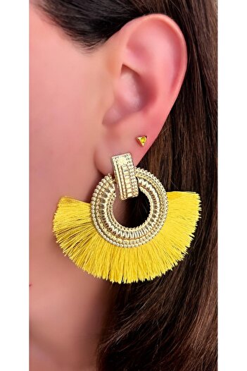Store Diva Charm Sun Sparkle Yellow Earrings