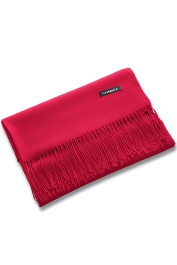 Cashmere Women's cashmere scarf, red color, 175 cm