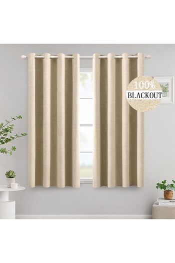 MIULEE 100% blackout decorative curtains, Miulee, 140x175cm set of 2, grey-brown