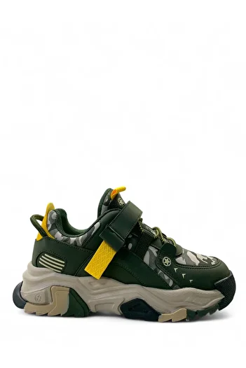 pepino 2021 Orthopedic Boys' Khaki Camouflage Comfortable Sneaker
