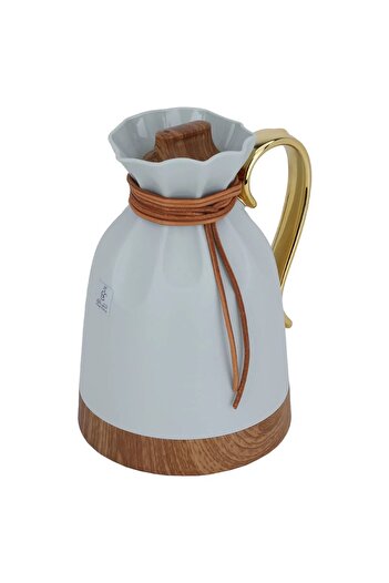 Everest Balqis Thermos, 1 liter, glass inner shell, plastic outer shell - white brown