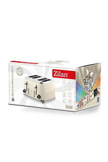 Zilan Prăjitor de pâine RETRO, 6 niveluri de prăjire a pâinii, putere 1500W, indicator luminos, culoare crem ZLN1214