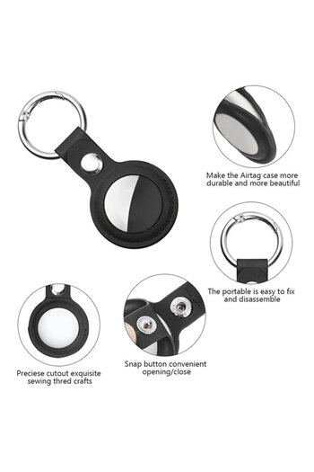 Techsuit Apple AirTag Case SLH1 with Carabiner, Black