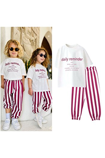Next Baby Laciel Paris Cotton Daily Reminder Printed Short Sleeve Thsirt Jogger Bottom Top Set