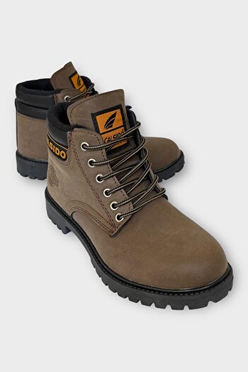 Liger Unisex Winter Cold-Proof Non-Slip Sole Casual Lace-Up Boots Brown