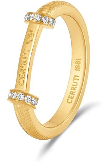 Cerruti 1881 Matilde Gold Branding Etched Ring Size 54