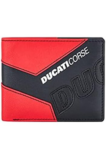 Ducati CORSE Modena Men's Genuine Red/Black Leather Wallet