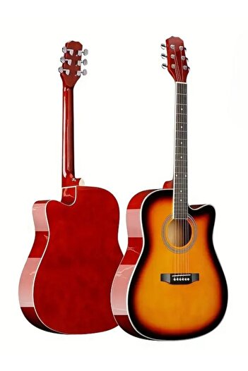 MegArya 41-Inch Acoustic Guitar – Spruce Wood Body, Glossy Finish, Full-Size Guitar - Sunburst
