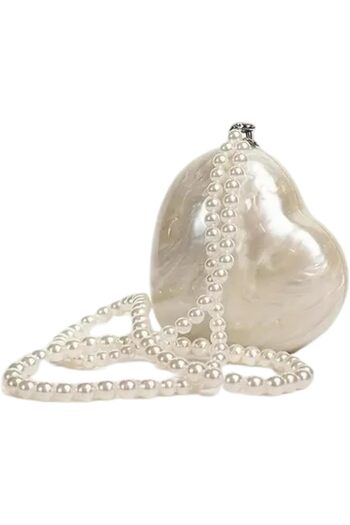 Just Pretty Corner Heart-Shaped Acrylic Clutch Bag for Women – Solid Color Mini Evening Purse