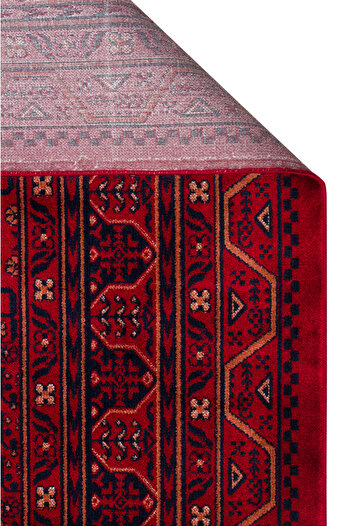 Neşem Halı Boutique EKOHALI Herat HER 04 Red Nostaljik Afgan Desenlerini ile Buluşturan Kolay Kullanımlı Makine Halısı