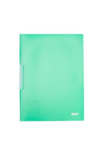 daço Folder with Clips, Color Green, Material Plastic, Size 226x310x5 mm