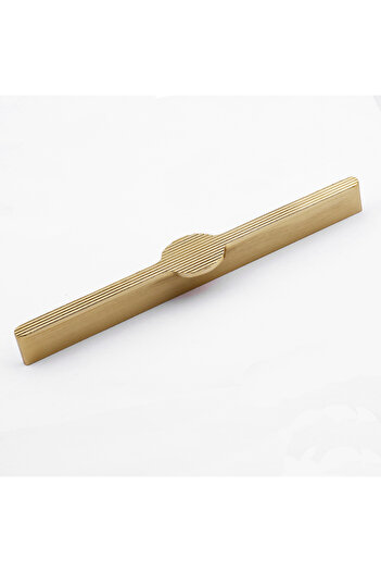 Badem10 Saral Striped Matte Gold Metal Handle 224 mm 22.4 cm Furniture Drawer Kitchen Cabinet Wardrobe Door Handles