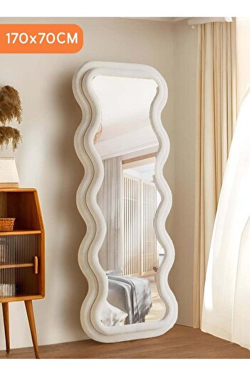 Taimi Large Mirror with Elegant Design170x70cm-Full Length Mirror With Beige Velvet Frame