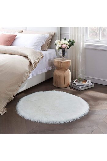 co arma 90cm White Soft Fluffy Home Rug