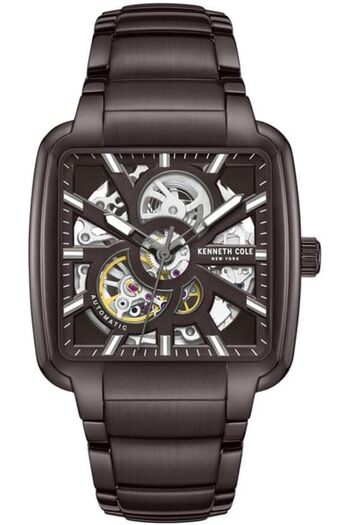 Kenneth Cole New York 40mm Automatic Men's Watch with Chocolate Dial & Chocolate Stainless Steel Bra