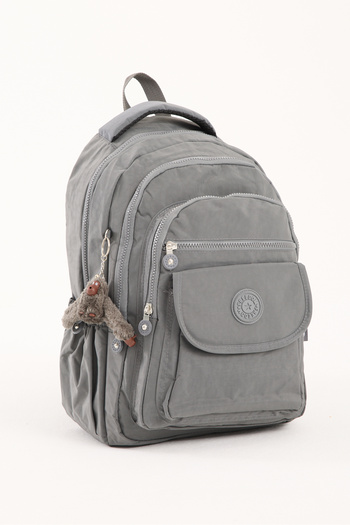 GALB LEATHER Set of 2 Premium Waterproof Crinkle Fabric High School and Middle School Backpack + Pen Holder, Gray +1