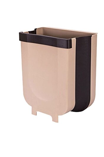 Generic Portable Trash Bin Brown/Black 29x18x25cm