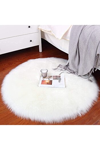 co arma 90cm White Soft Fluffy Home Rug