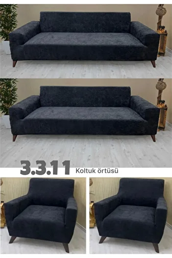 uzhanem Velvet Sofa Cover Set 3.3.1.1 Velvet Sofa Cover
