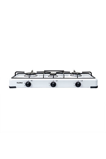 Floria 3-burner gas stove, cylinder supply, white ZLN7139