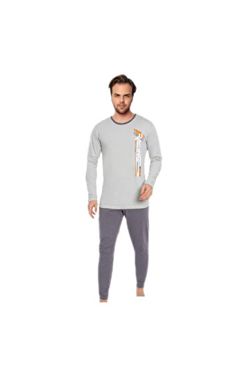 berfin Men's pajamas, 2 pieces, cotton, racing, gray color