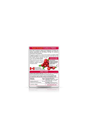 Vitabiotics ULTRACRANBERRY 750MG EXTRACT SUPER STRENGTH