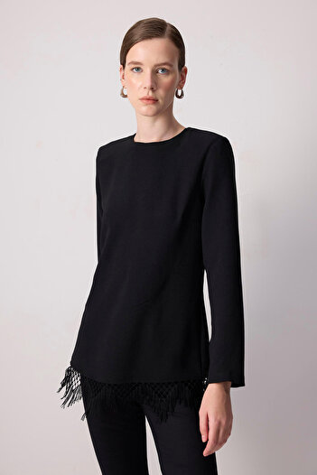 Touché Privé Crepe Tunic with Tassel