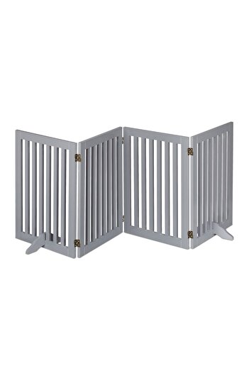 Relaxdays Safety fence for children or pets, Relaxdays, H 70 cm, maximum length 207 cm, MDF, gray