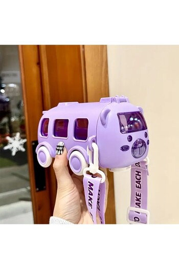 Tatlı Sebep Teddy Bear Bus Water Bottle with Bottle Strap 500 Ml.