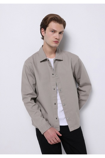 Colin's Crop Fit Men's Beige Shacket