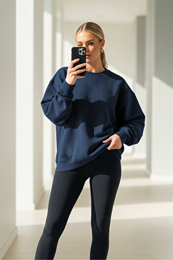 COMBİNE MİCHAİL Kadın Oversize Kışlık Salaş Laci Sweatshirt
