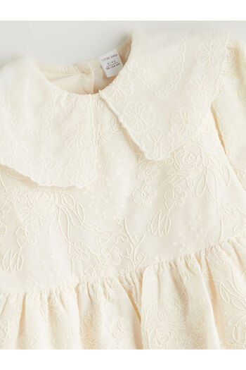 LC Waikiki Baby Girl Dress with Bebe Collar Embroidery