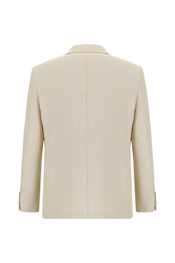 Kiğılı Relaxed Fit Comfortable Cut Patterned Linen Blend Jacket