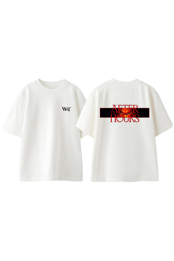 THEWERT The Weeknd After Hours 3 Design Back Printed Βαμβακερό λευκό μπλουζάκι μεγάλου μεγέθους