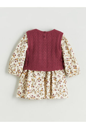 LC Waikiki Sparkling Choices from Shining Store |   Crew Neck Long Sleeve Patterned Baby Girl Dress and Sweater…