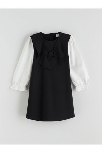 LC Waikiki Black Crew Neck Girls' Dress