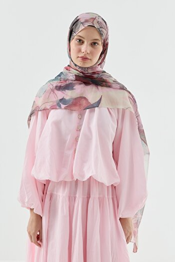 Modakaşmir Lily Pattern Moon Shawl