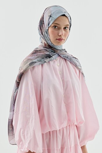 Modakaşmir Lily Pattern Moon Shawl