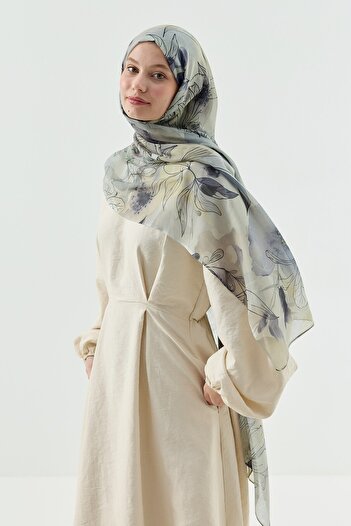 Modakaşmir Lily Pattern Moon Shawl