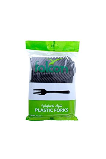 Falcon Heavy Duty Plastic Fork, Black - 50 pcs x 20